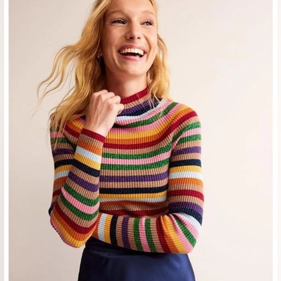 Boden multicolored stripe metallic sweater, small - Picture 1 of 10
